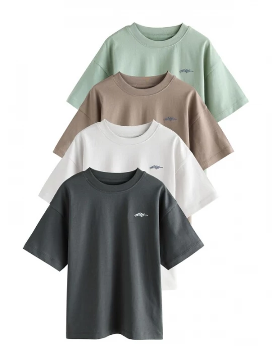 Foto van product Next Shirt antraciet / greige / mintgroen / wit