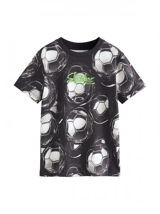Foto van product Next Shirt antraciet / neongroen / zwart / offwhite