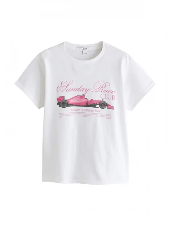 Foto van product Next Shirt antraciet / pink / wit