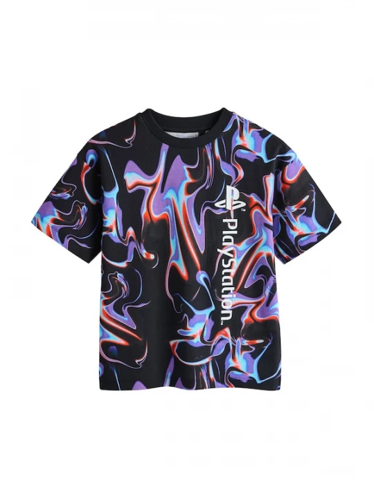 Foto van product Next Shirt aqua / donkerlila / neonrood / zwart