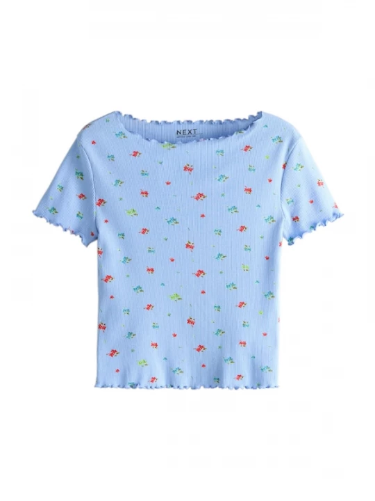 Foto van product Next Shirt azuur / hemelsblauw / kiwi / rood
