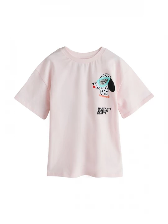 Foto van product Next Shirt azuur / pastelroze / zwart / wit