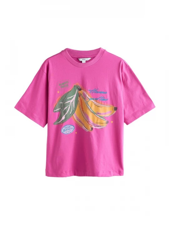 Foto van product Next Shirt 'Beaded Banana' blauw / geel / groen / pink