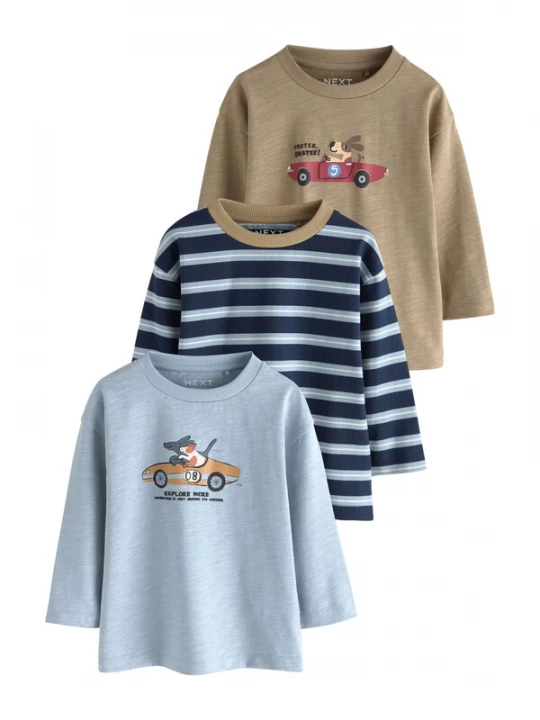 Foto van product Next Shirt beige gemêleerd / navy / lichtblauw / wit