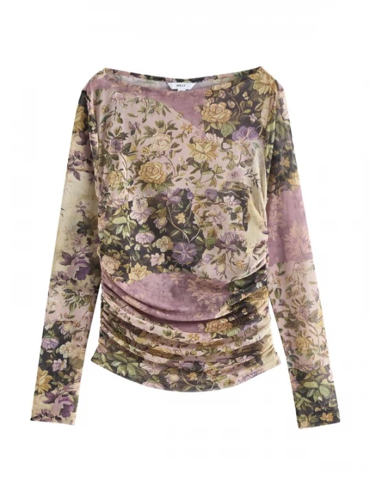 Foto van product Next Shirt beige / grijs / donkergroen / lichtlila