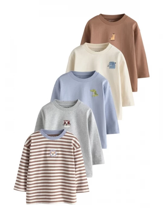Foto van product Next Shirt beige / lichtblauw / chocoladebruin / grijs gemêleerd