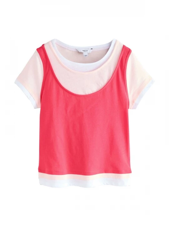 Foto van product Next Shirt beige / pink / wit