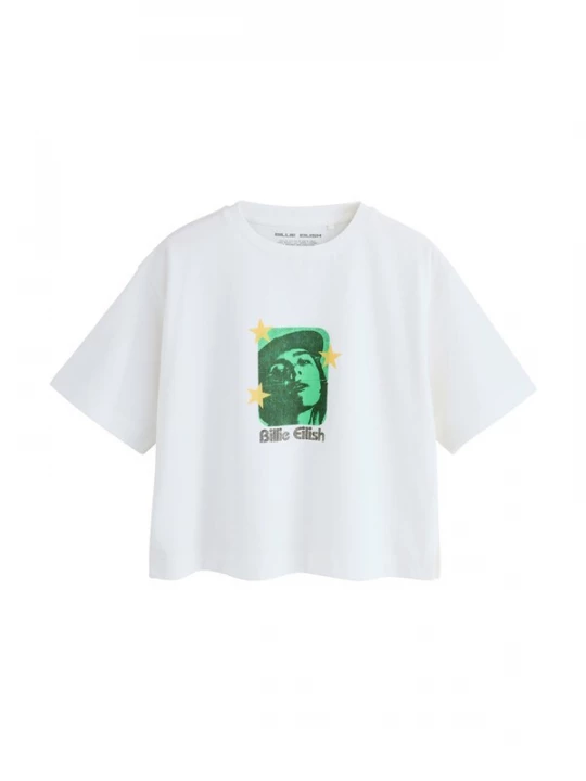 Foto van product Next Shirt 'Billie Eilish' groen / wit