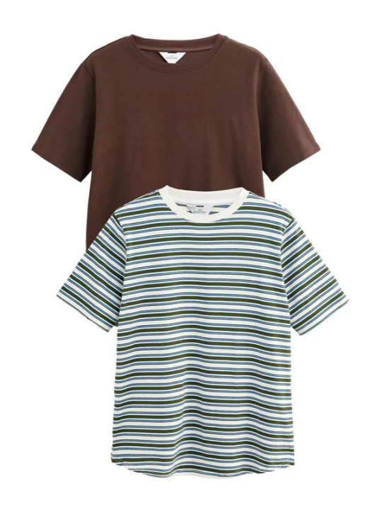 Foto van product Next Shirt blauw / donkerbruin / olijfgroen / wit