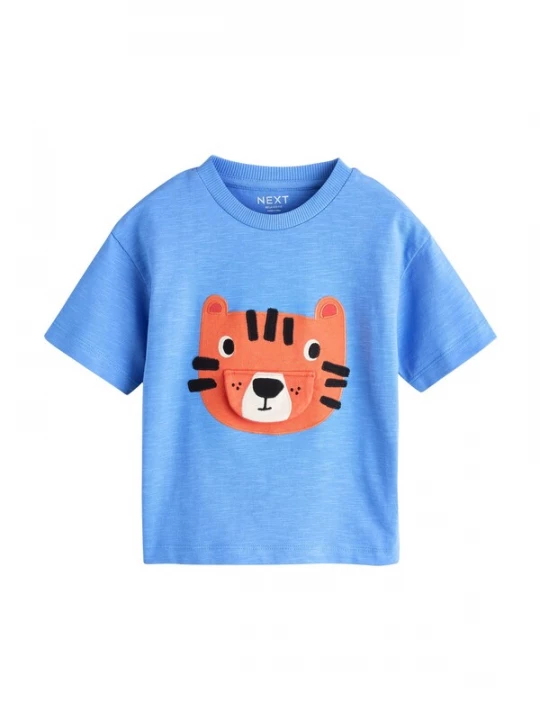 Foto van product Next Shirt blauw gemêleerd / kreeft / zwart / wit