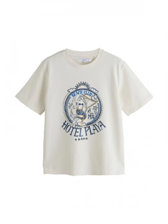 Foto van product Next Shirt blauw / goudgeel / zwart / wit