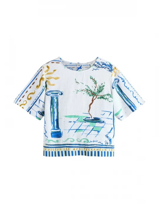 Foto van product Next Shirt blauw / groen / wit