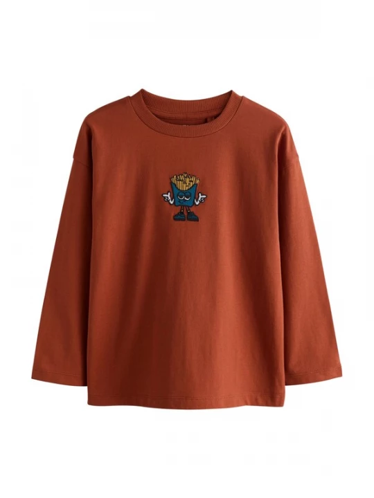 Foto van product Next Shirt blauw / honing / donkeroranje / wit
