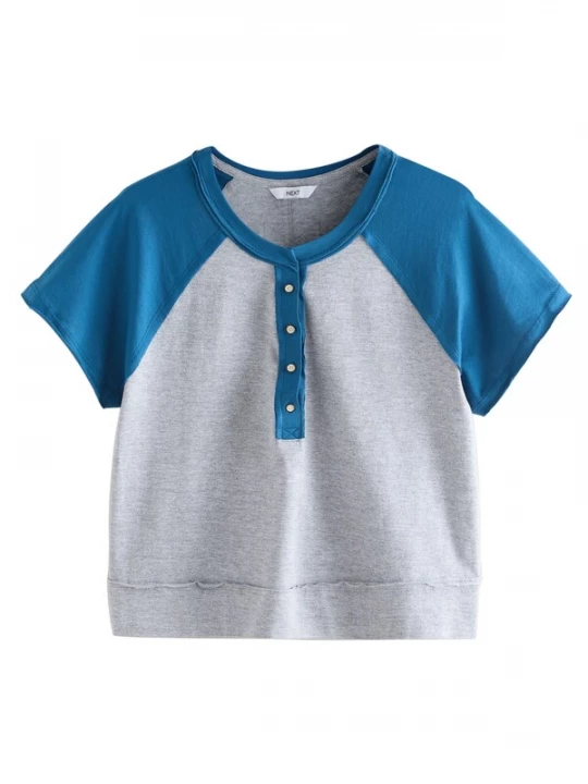 Foto van product Next Shirt blauw / lichtgrijs
