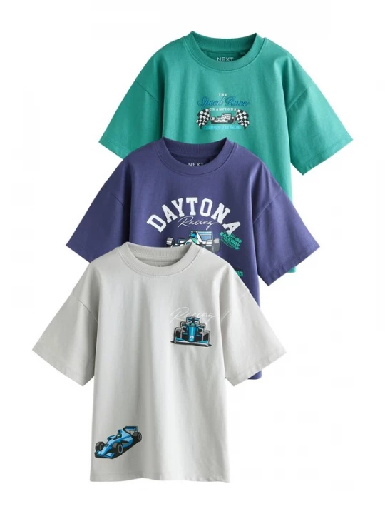 Foto van product Next Shirt blauw / lichtgrijs / smaragd / wit