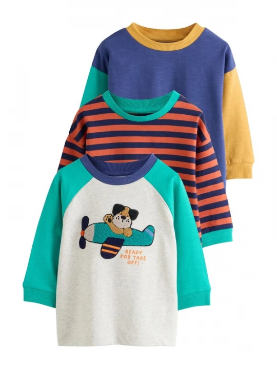 Foto van product Next Shirt blauw / turquoise / honing / kreeft / wit