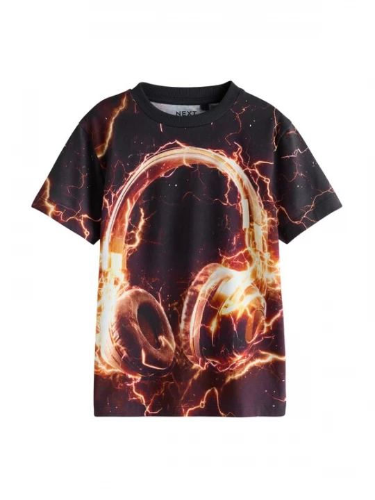 Foto van product Next Shirt bruin / oranje / zwart
