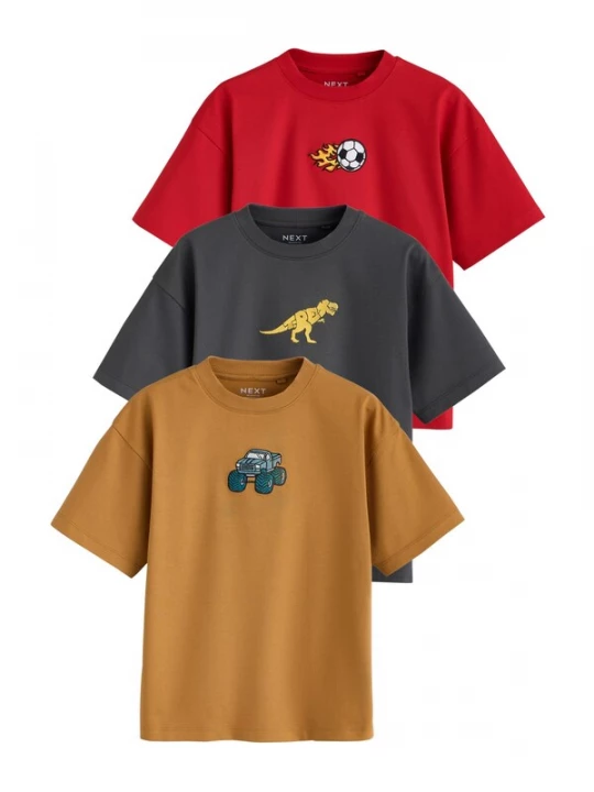 Foto van product Next Shirt bruin / rood / zwart