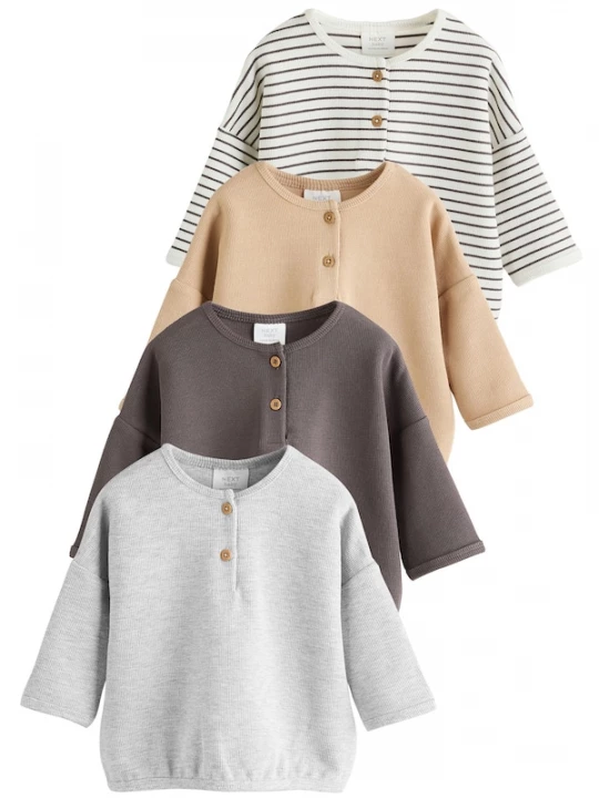 Foto van product Next Shirt camel / chocoladebruin / grijs gemêleerd / wit