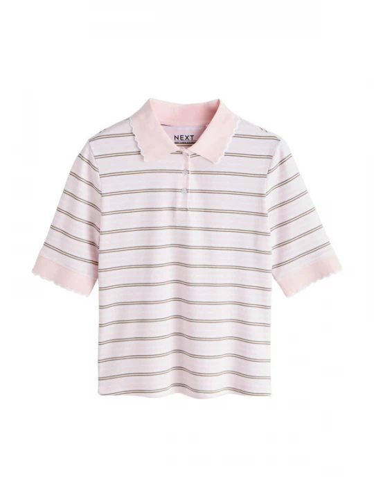 Foto van product Next Shirt chamois / chocoladebruin / poederroze / wit