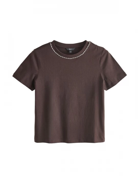 Foto van product Next Shirt chocoladebruin / wit