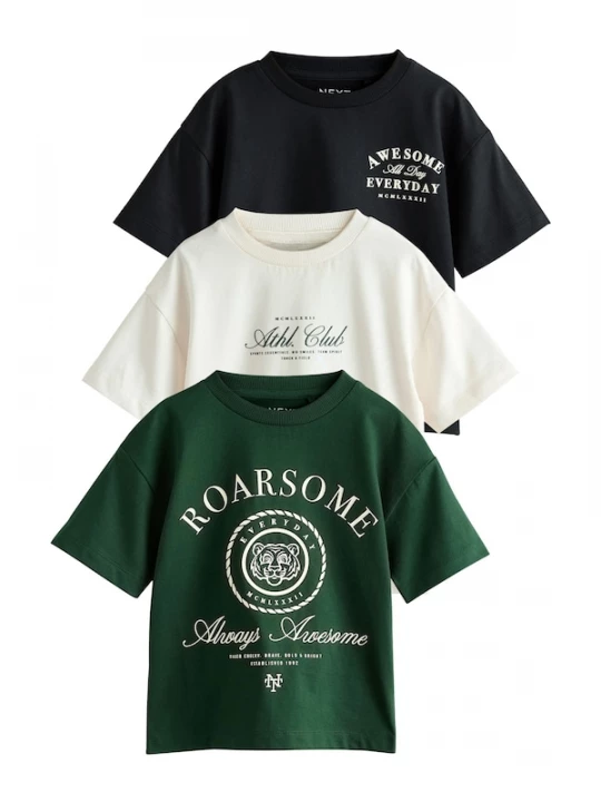 Foto van product Next Shirt crème / donkergroen / zwart