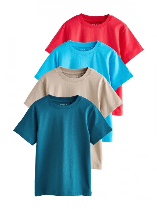 Foto van product Next Shirt donkerbeige / hemelsblauw / petrol / lichtrood