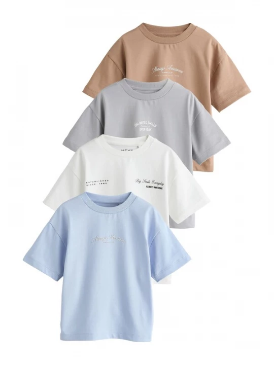 Foto van product Next Shirt donkerbeige / lichtblauw / lichtgrijs / wit