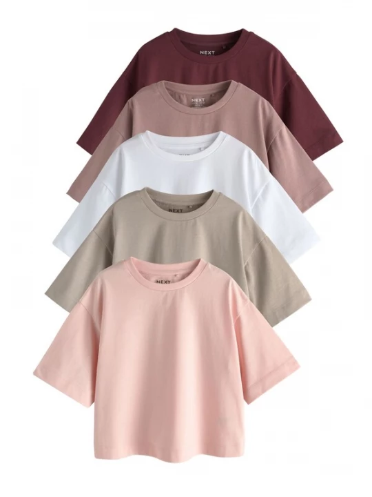 Foto van product Next Shirt donkerbeige / mokka / rosa / bordeaux / wit