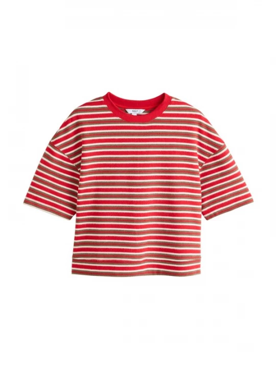 Foto van product Next Shirt donkerbruin / rood / wit