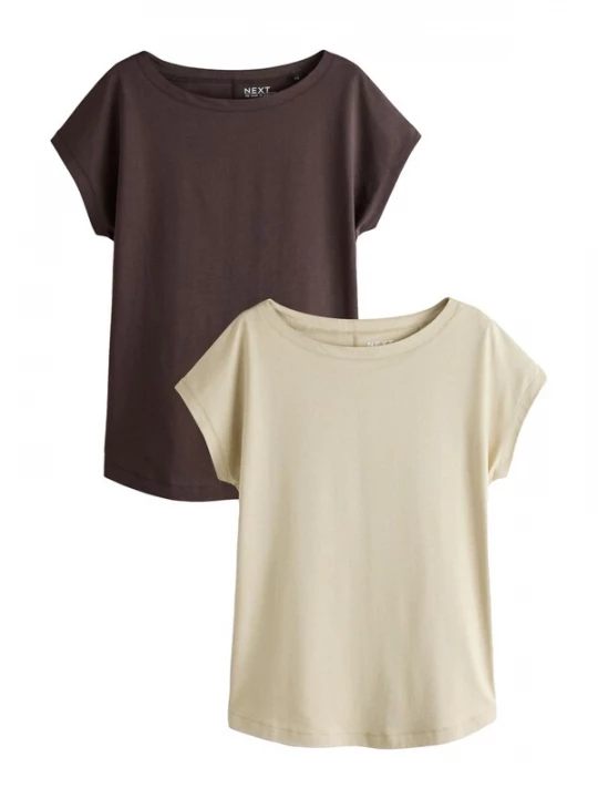 Foto van product Next Shirt donkerbruin / wit