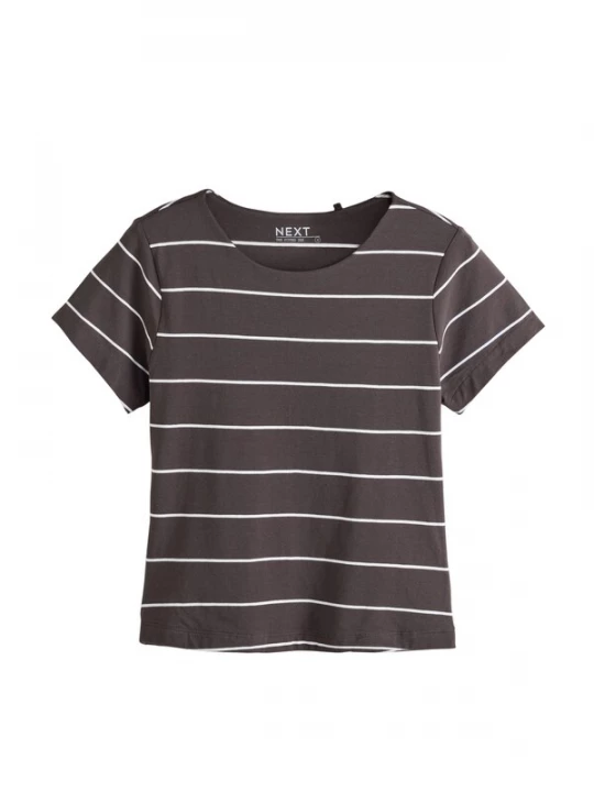 Foto van product Next Shirt donkerbruin / wit
