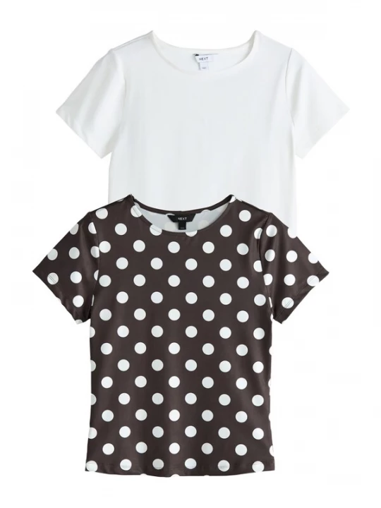 Foto van product Next Shirt donkerbruin / wit
