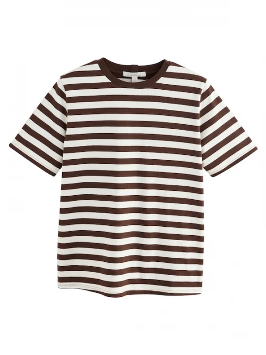 Foto van product Next Shirt donkerbruin / wit