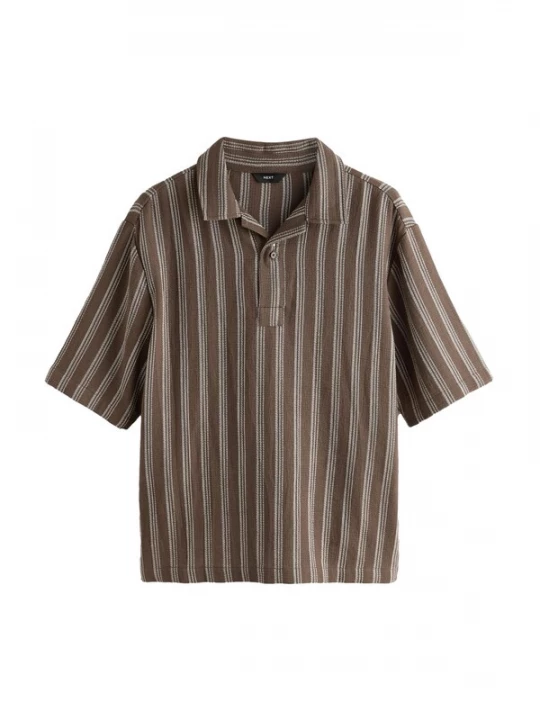 Foto van product Next Shirt donkerbruin / wit