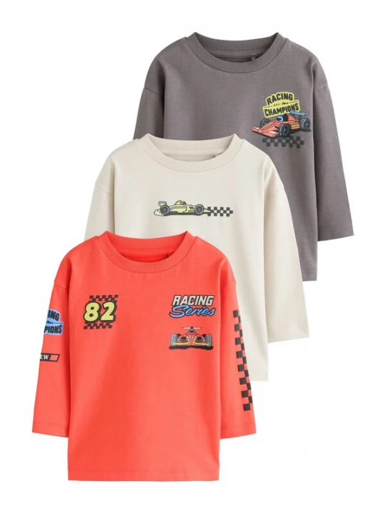Foto van product Next Shirt donkergrijs / oranjerood / wolwit