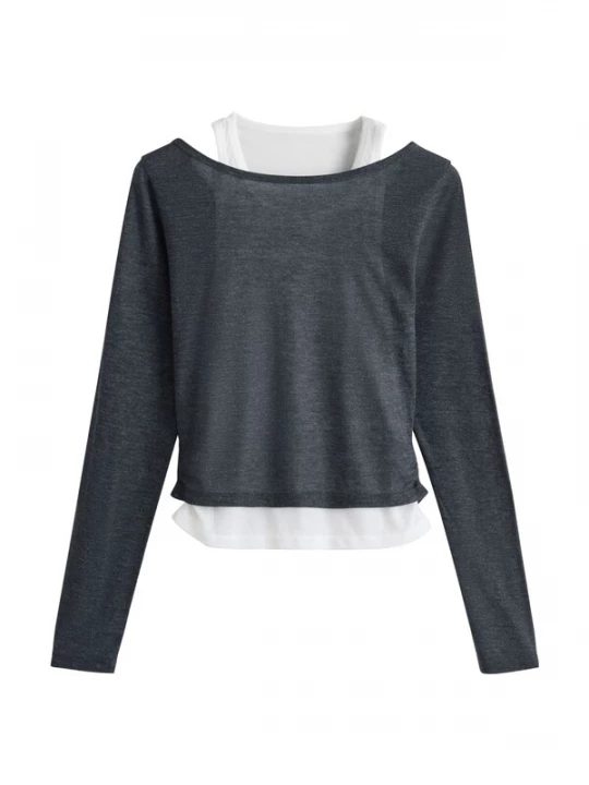 Foto van product Next Shirt donkergrijs / wit