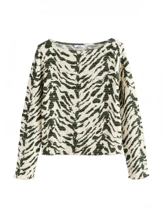 Foto van product Next Shirt donkergroen / natuurwit