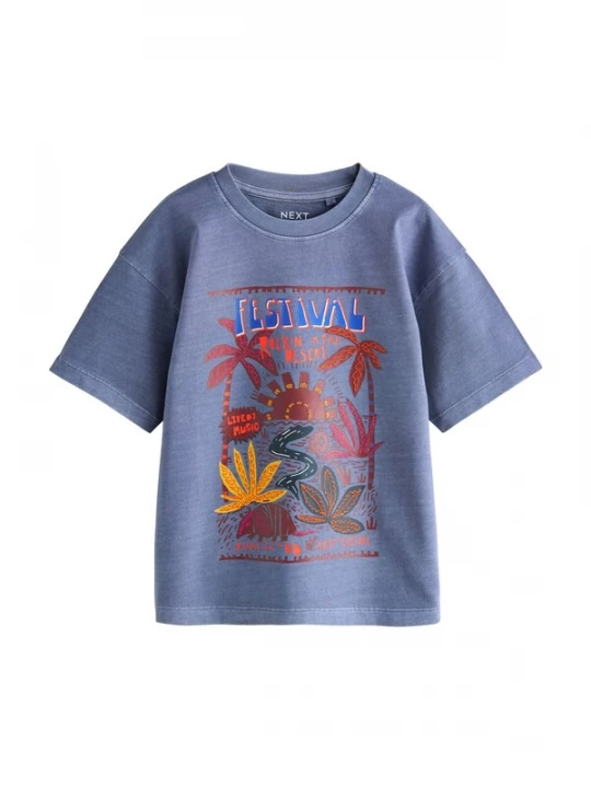 Foto van product Next Shirt duifblauw / safraan / oranje / rood