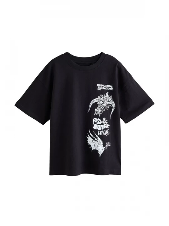 Foto van product Next Shirt 'Dungeons & Dragons' zwart / wit