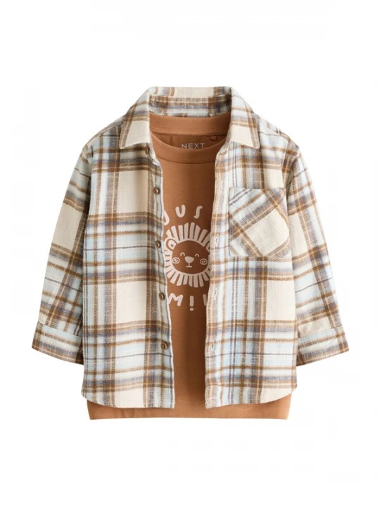 Foto van product Next Shirt ecru / blauw / lichtblauw / pueblo