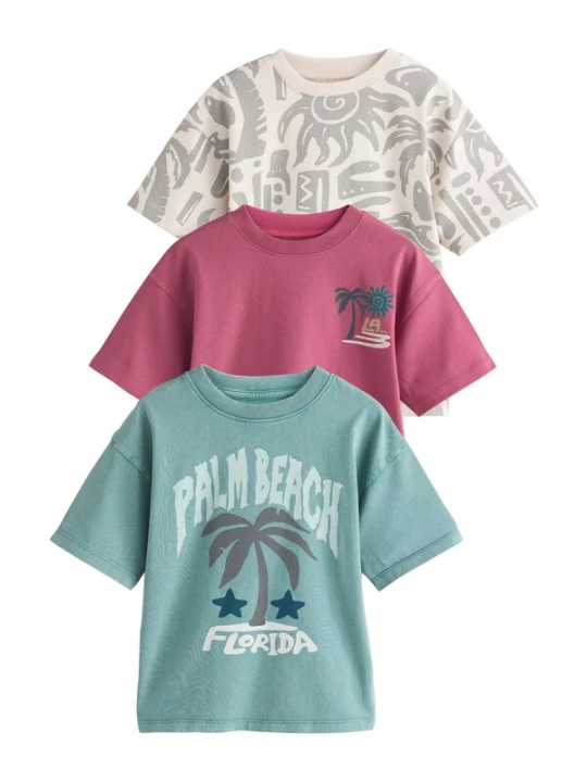 Foto van product Next Shirt ecru / blauw / lichtgrijs / bessen