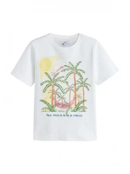 Foto van product Next Shirt ecru / bruin / geel / groen