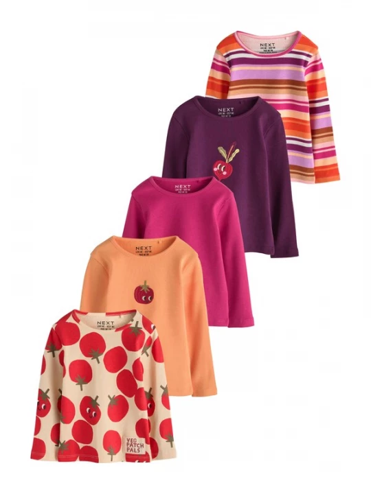 Foto van product Next Shirt ecru / donkerlila / abrikoos / donkerroze / roodviolet