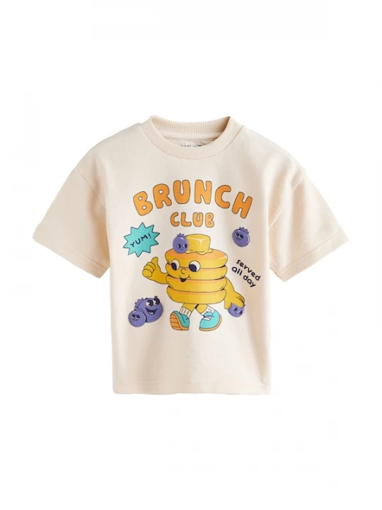 Foto van product Next Shirt ecru / donkerlila / lichtoranje / zwart