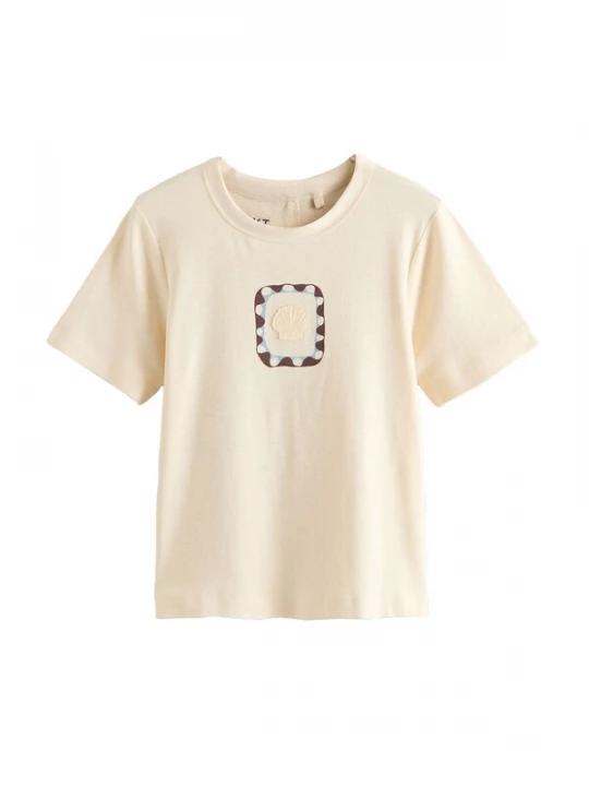 Foto van product Next Shirt ecru / duifblauw / bruin