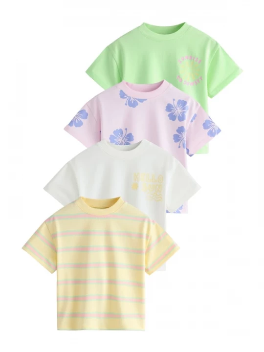 Foto van product Next Shirt ecru / lichtgeel / limoen / pastelroze