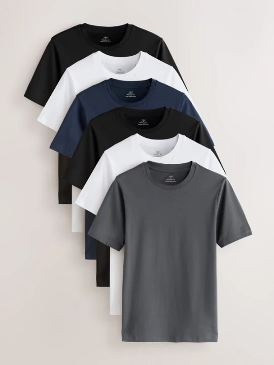 Foto van product Next Shirt 'Essential' donkerblauw / donkergrijs / zwart / wit