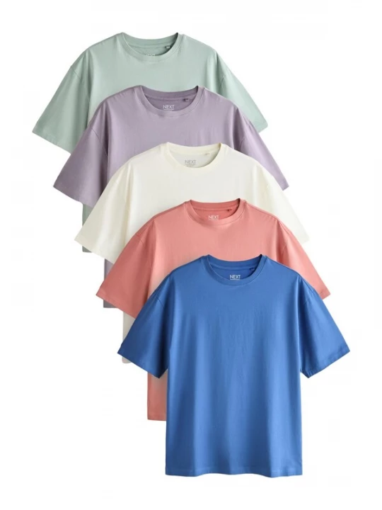 Foto van product Next Shirt 'Essential' ecru / blauw / mintgroen / zalm roze