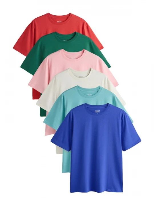 Foto van product Next Shirt 'Essential' ecru / donkergroen / rosa / rood